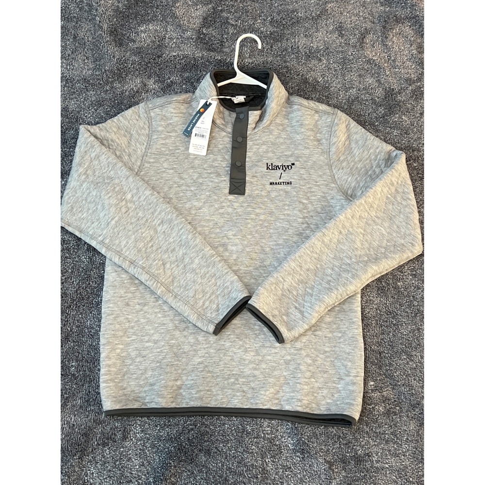 Marine Layer Reversible Corbet Pullover Mens Medium Heather Grey Klaviyo Logo